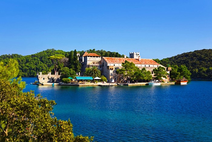 Monastery on island in the Mljet national park 