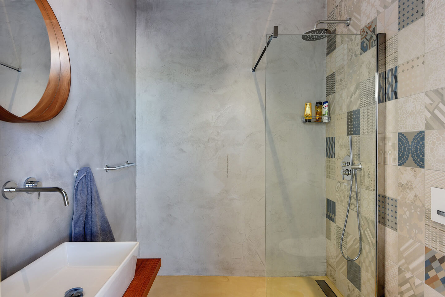 First bathroom with walk in shower