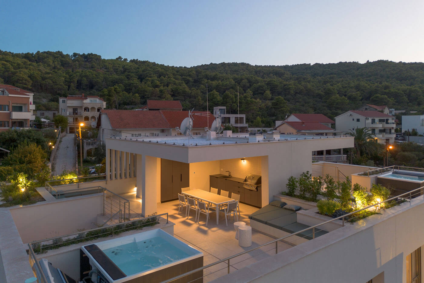 Night time on the roof