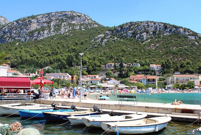 Klek harbour and beach