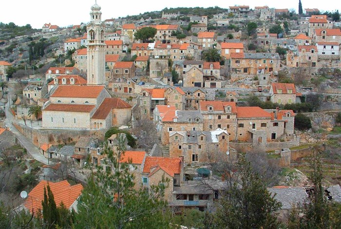 Village on a steep hillside