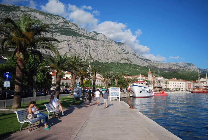 Makarska harbour front