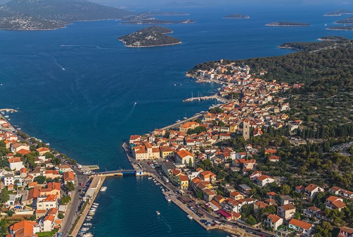 Tisno and the bridge to Murter island