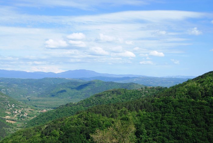 View from villa terrace towards Mt Ucka