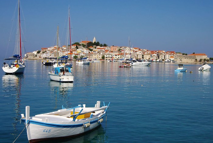 Boats moored off Primosten 