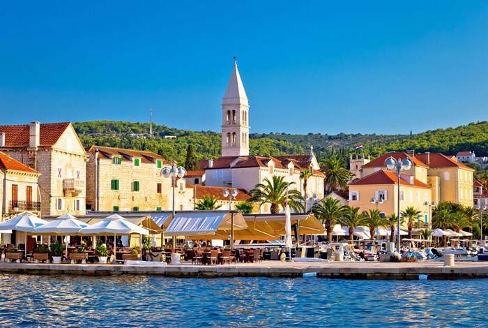 Cafes on Supetar harbour front