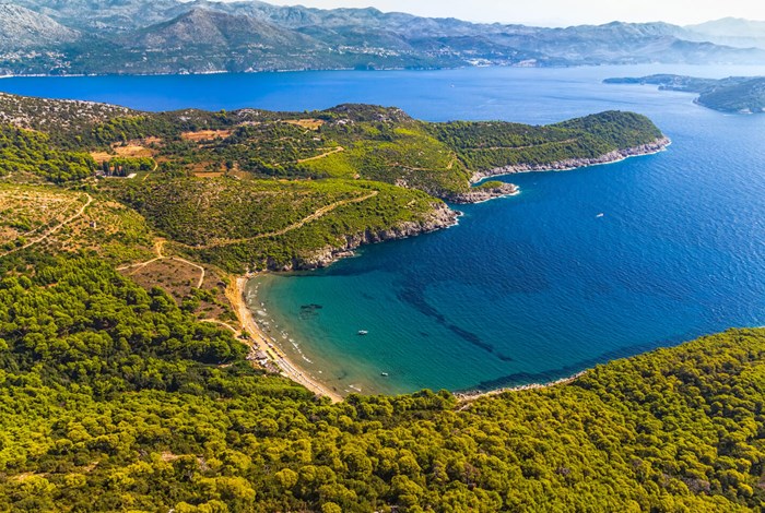 Sandy beach on Lopud island 