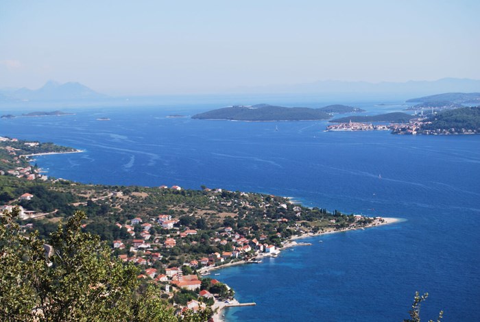 View of Korcula from Peljesac peninsula