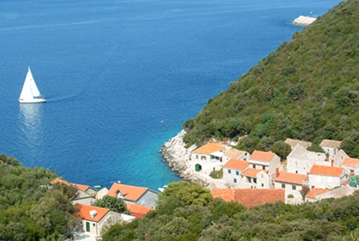 Tiny harbour below Lastovo town