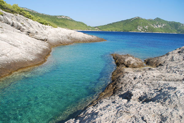 Beautiful blue water at wild rock swim